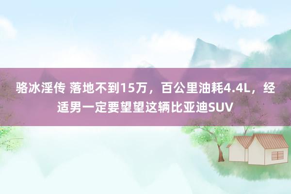 骆冰淫传 落地不到15万，百公里油耗4.4L，经适男一定要望望这辆比亚迪SUV