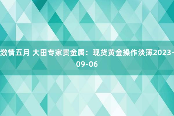 激情五月 大田专家贵金属：现货黄金操作淡薄2023-09-06