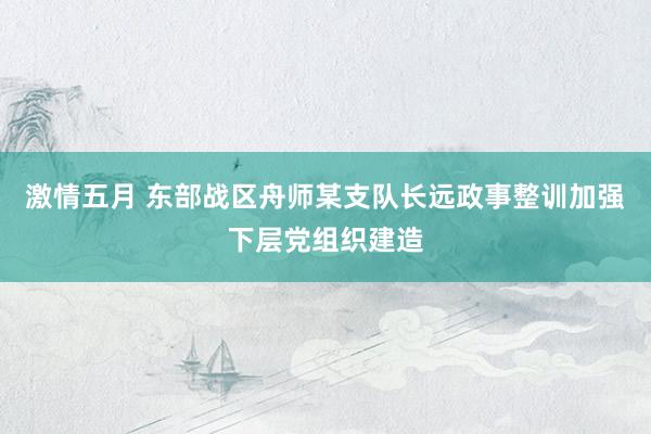 激情五月 东部战区舟师某支队长远政事整训加强下层党组织建造