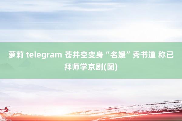 萝莉 telegram 苍井空变身“名媛”秀书道 称已拜师学京剧(图)